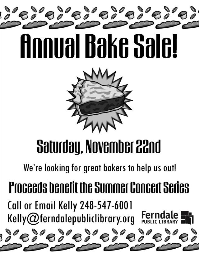 2014 Fall Bake Sale Flyer
